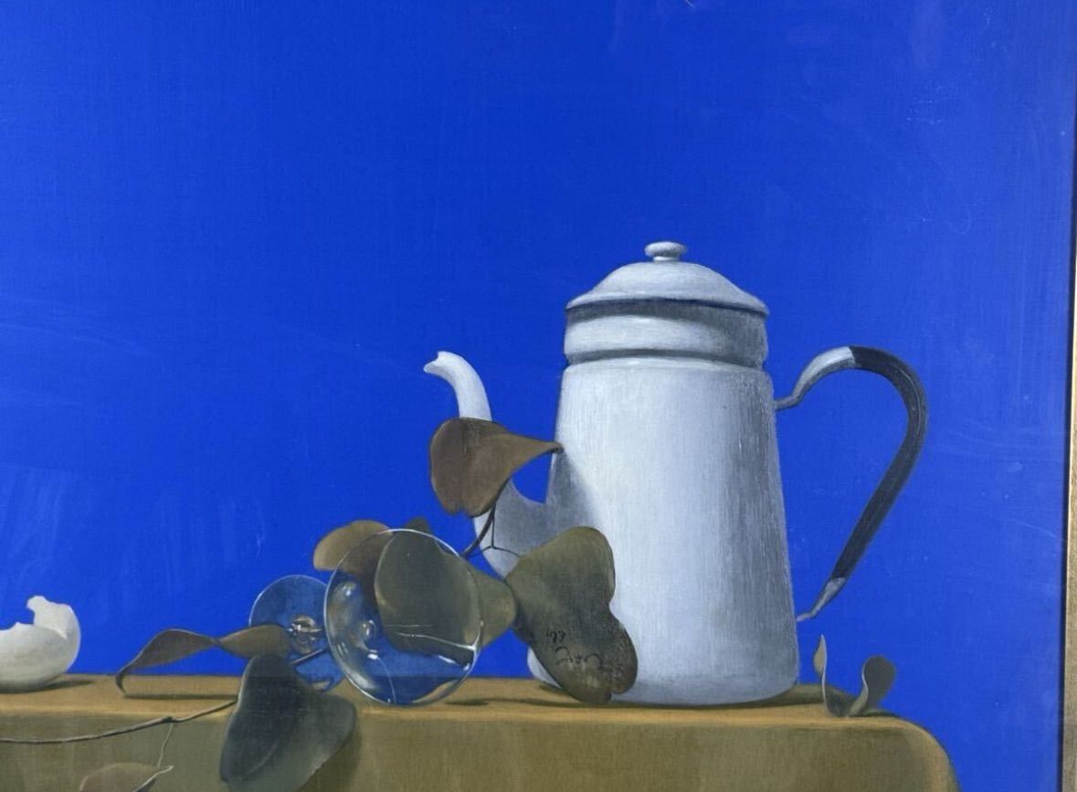 三沢建一 「静物」油彩 20号 大作 1973年作 日動画郎取扱シール