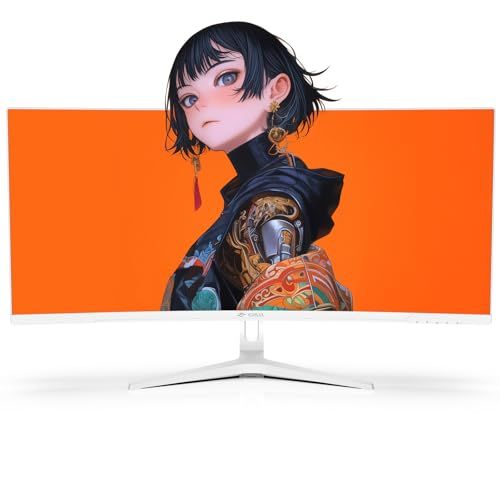 CRUA ゲーミング モニター 34インチ 白 ホワイト 21:9 ウルトラワイド