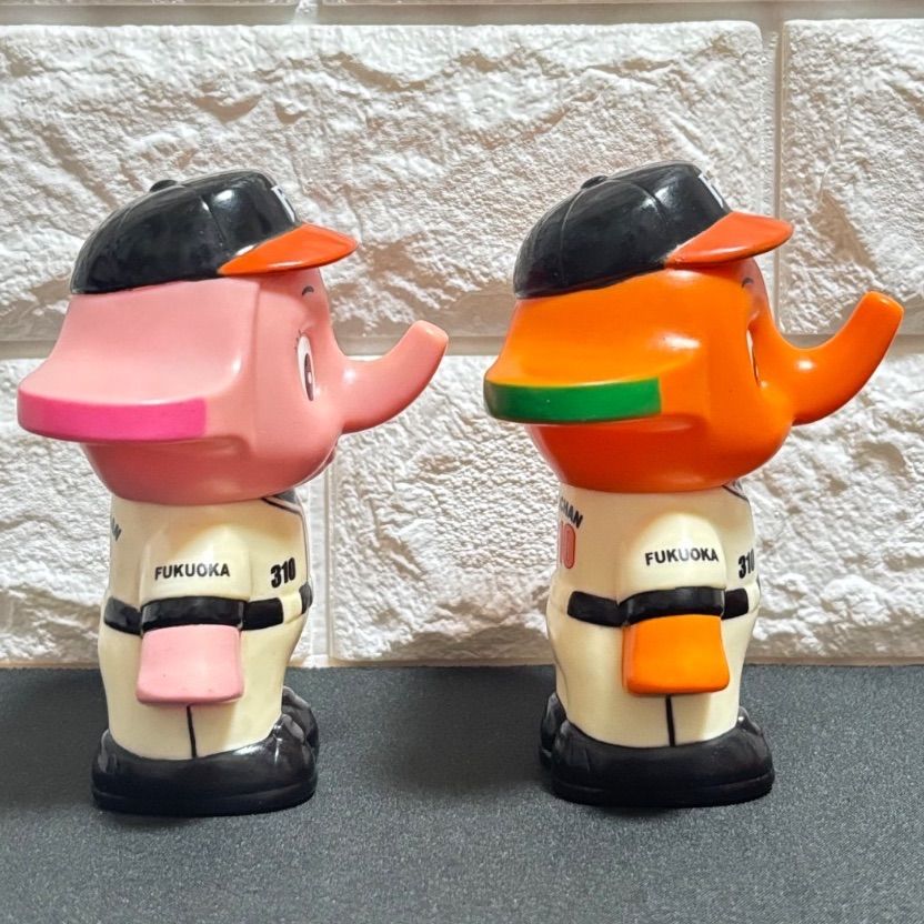 未使用] サトちゃん サトコちゃん ソフビ貯金箱 コインバンク 福岡