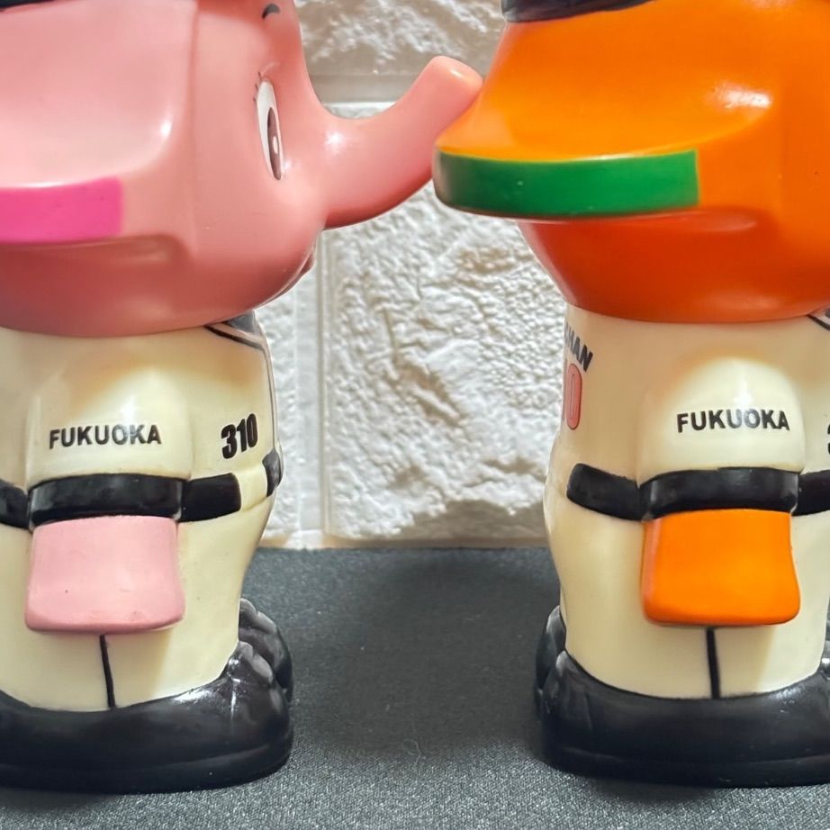 未使用] サトちゃん サトコちゃん ソフビ貯金箱 コインバンク 福岡