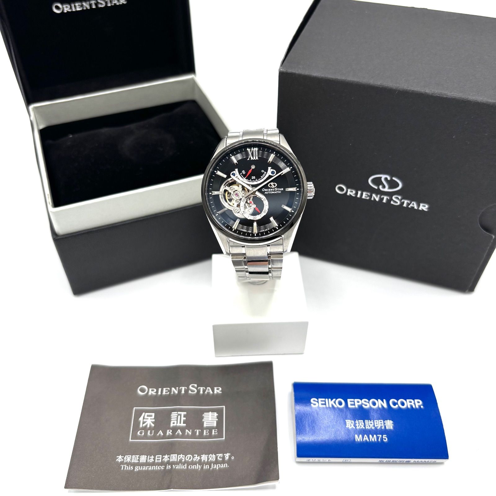 未使用品】ORIENT STAR オリエントスター RK-HJ0003B 黒文字盤 セミ 
