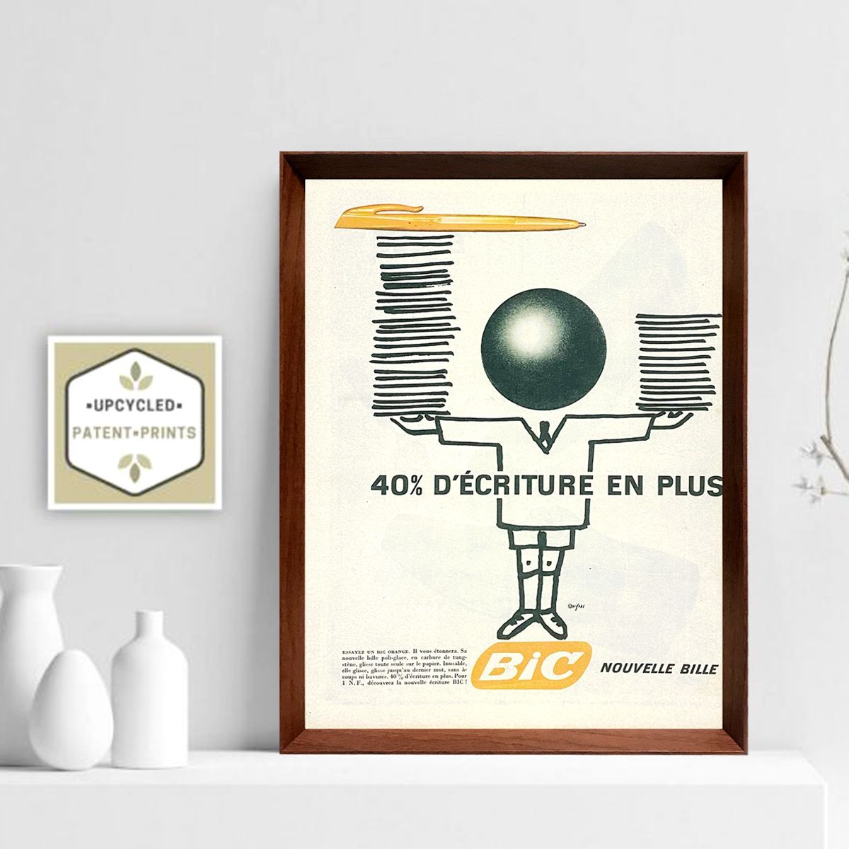 サヴィニャック Bic 1960年代 フランス ヴィンテージ 雑誌 広告 額付