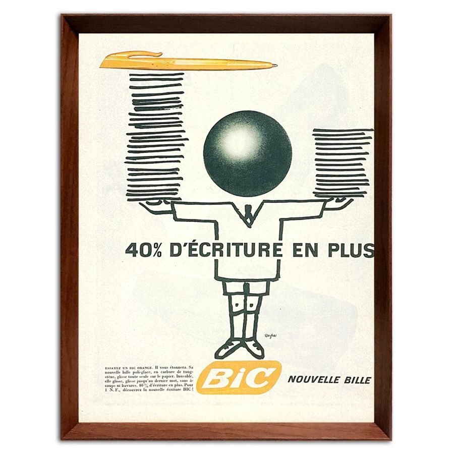 サヴィニャック Bic 1960年代 フランス ヴィンテージ 雑誌 広告 額付