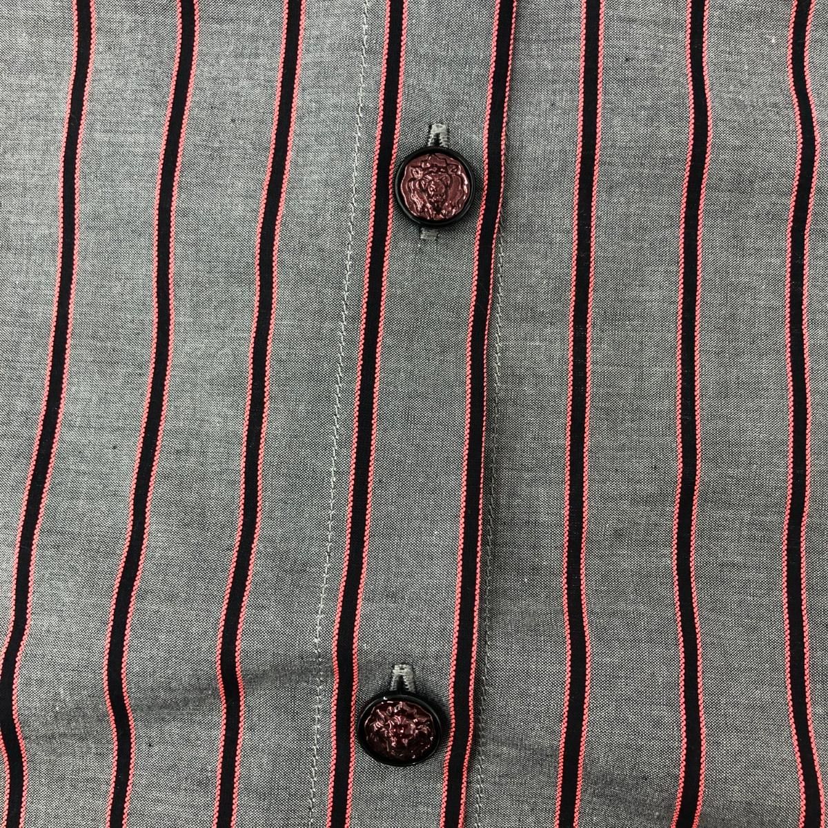 CHANEL シャネル ベロア切替ストライプブラウス サイズ:38 ココマーク