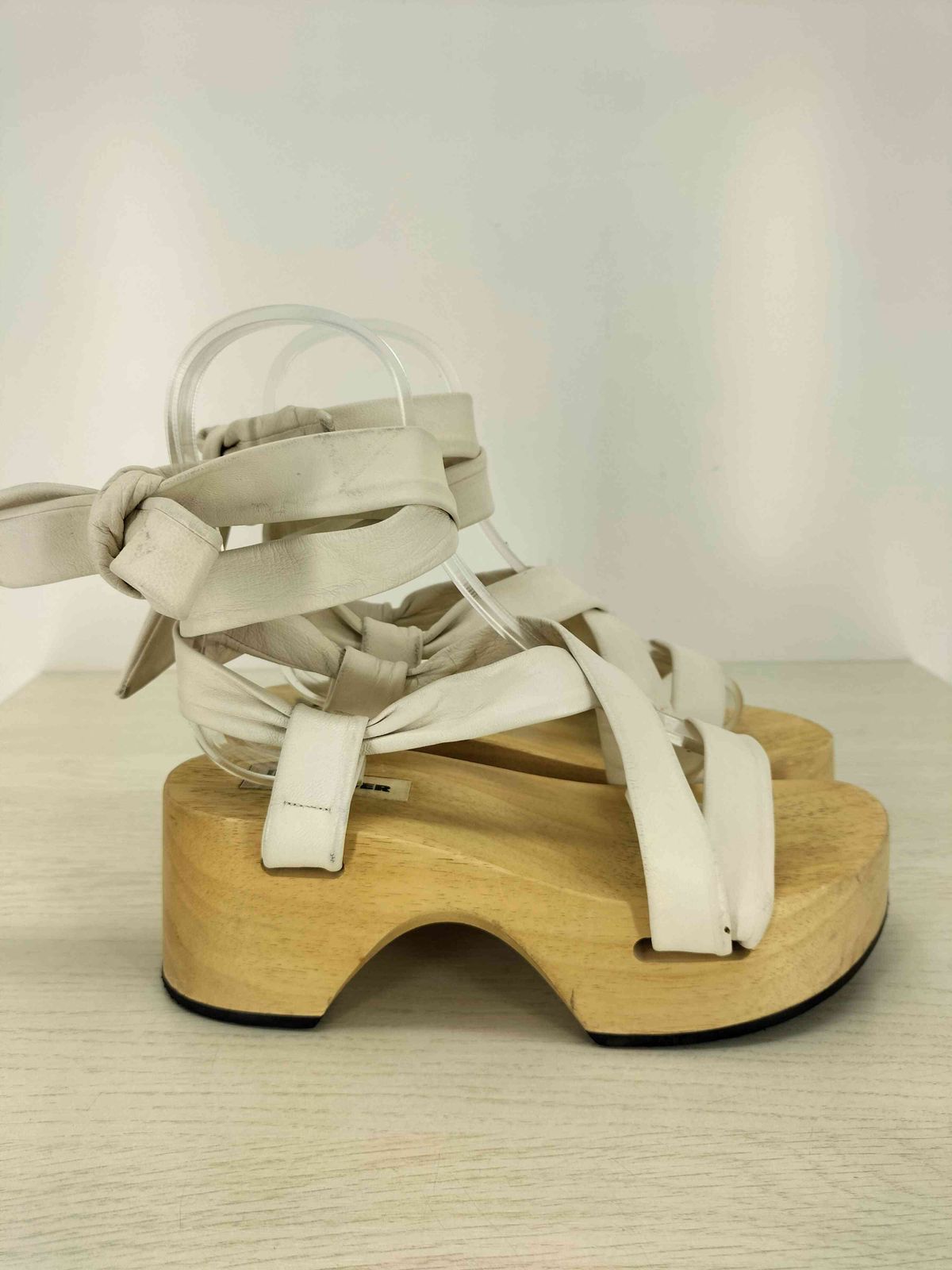 ジルサンダー JIL SANDER lace up clog sandals レザーストラップ