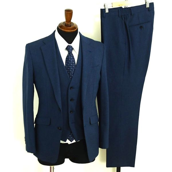 美品 スーツセレクト 3ピース 2つボタン シングルスーツ S Y4 ダーク