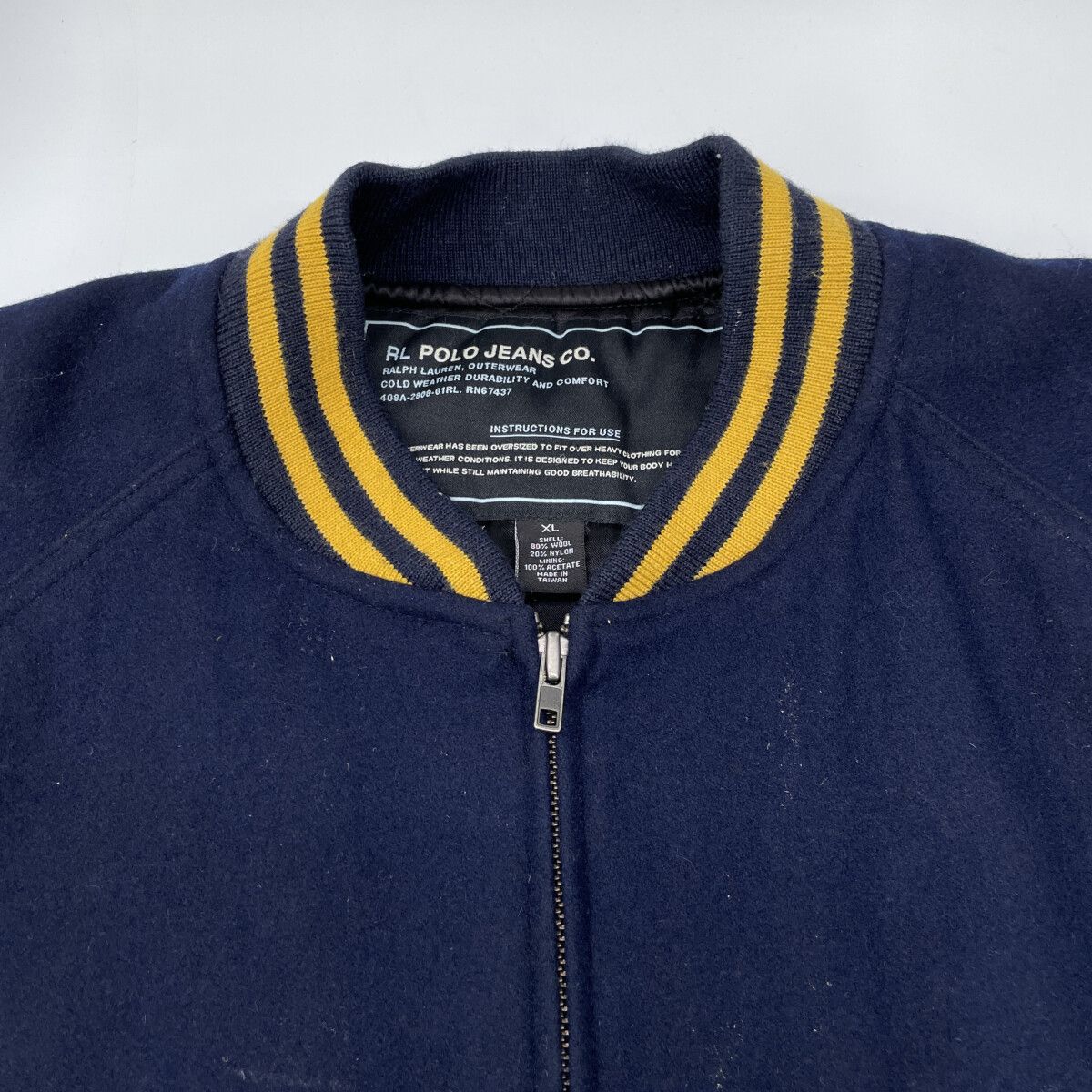 Polo Jeans ポロジーンズ ﾈｲﾋﾞｰ ｳｰﾙ USAﾛｺﾞ ｽﾀｼﾞｬﾝ XL - メルカリ