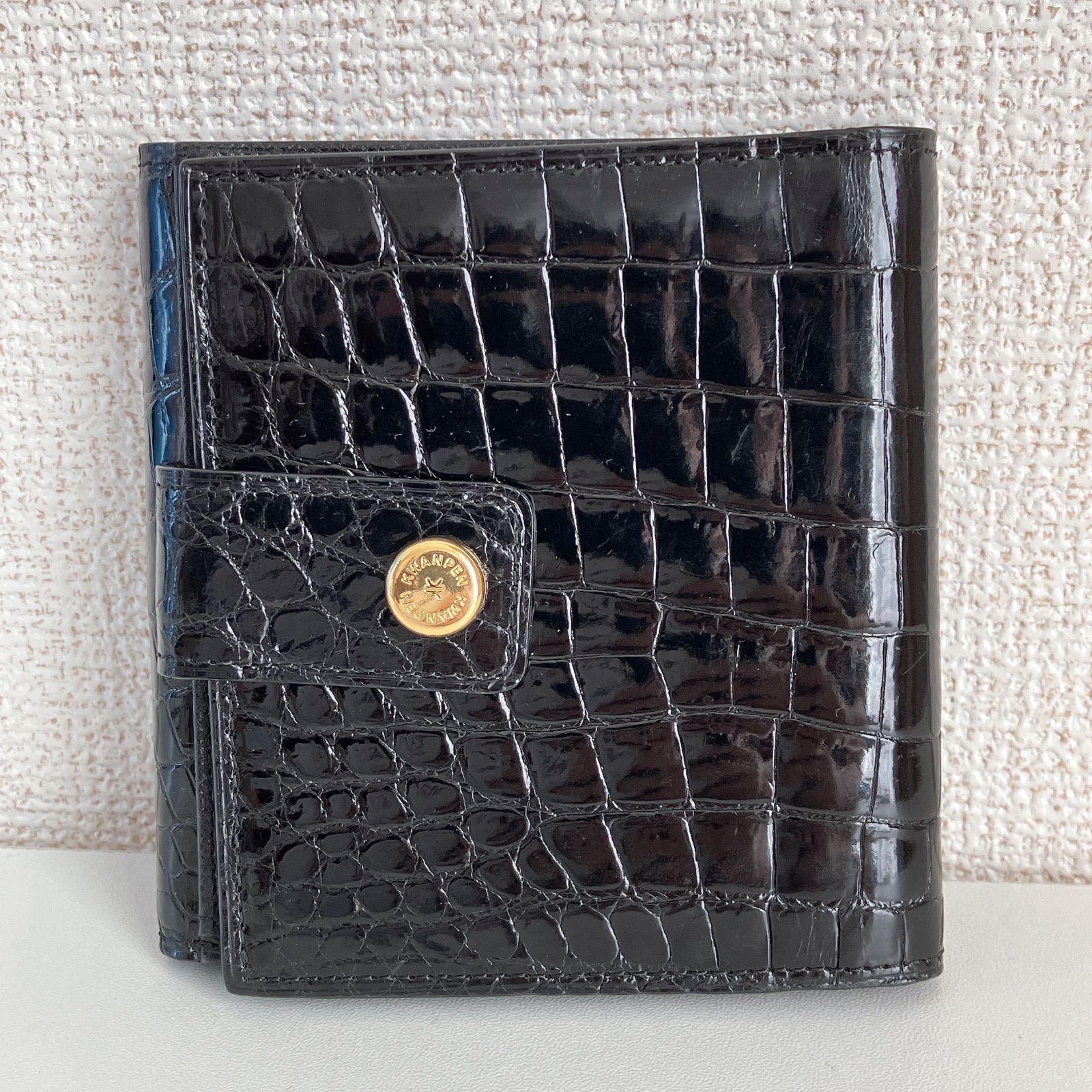 KWANPEN クワンペン ブラック クロコダイル型押し 折り財布 - メルカリ