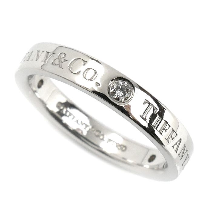 TIFFANY&Co. ティファニー Pt950プラチナ フラットバンド 3Pダイヤ
