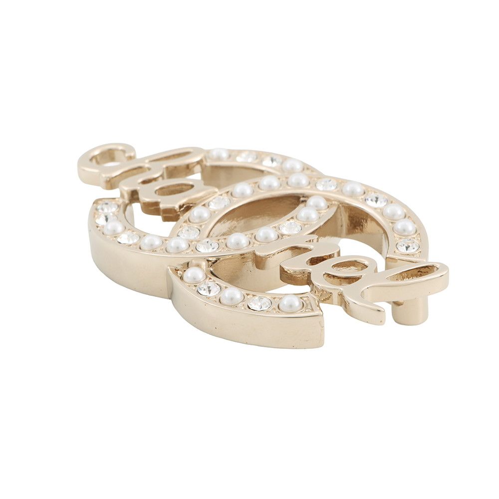 シャネル ブローチ ココマーク ロゴ ラインストーン フェイクパール