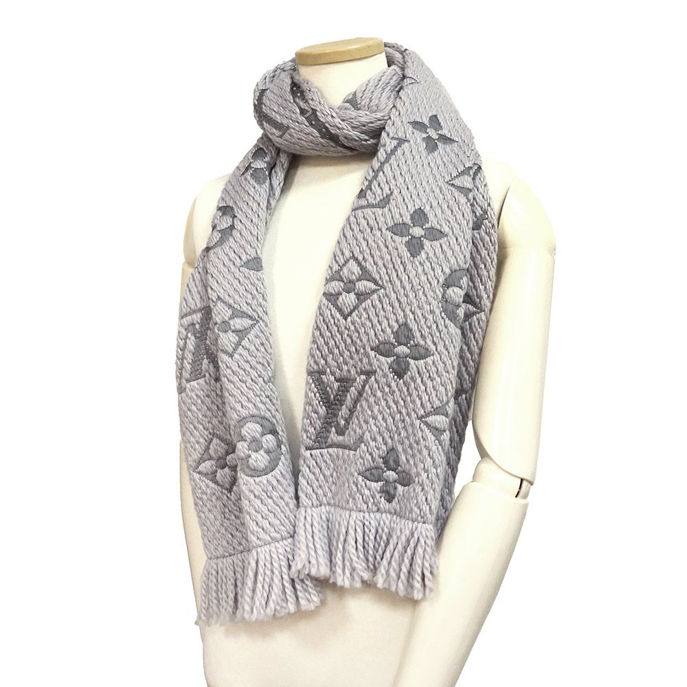 ルイ ヴィトン エシャルプ マフラー ロゴマニア ウール シルク