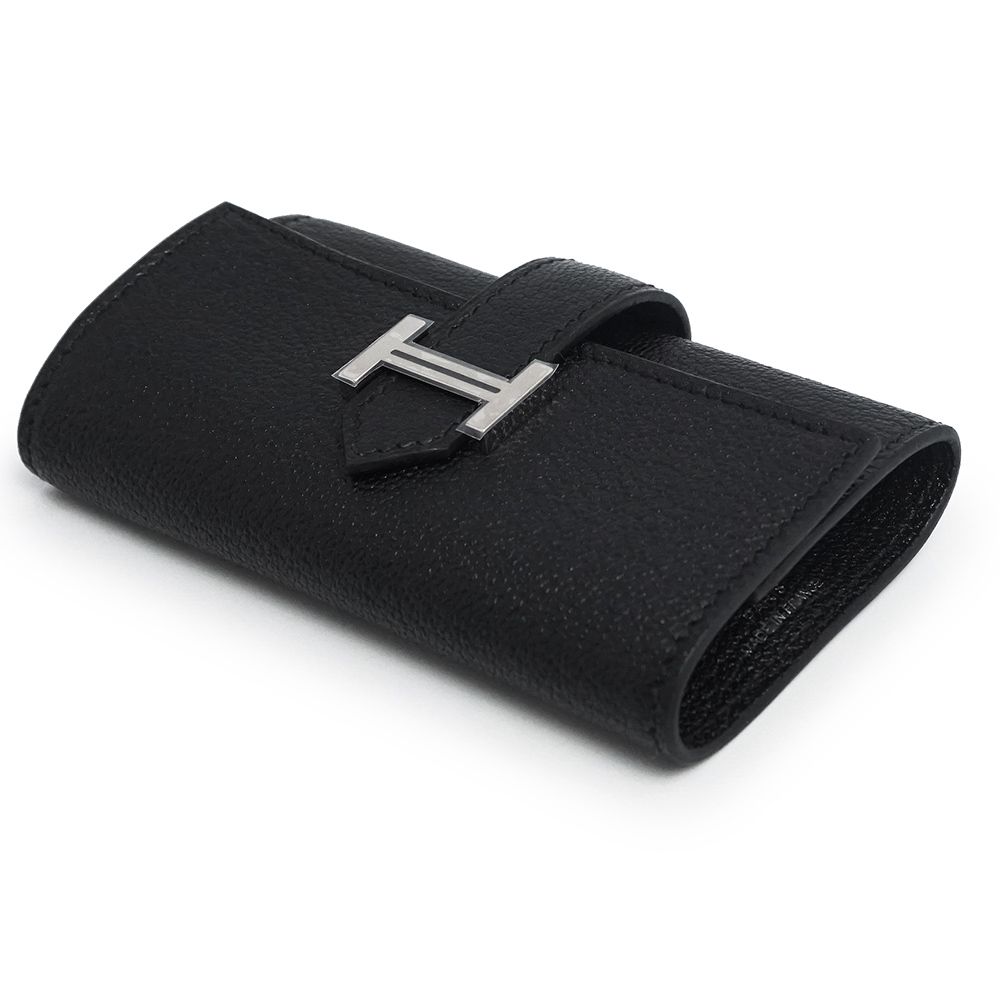 美品　HERMES エルメス　べアン　レザー　4連キーケース　ブラック　箱付き エルメス ベアン 4連 キーケース シェーブルミゾール シェブル レザー