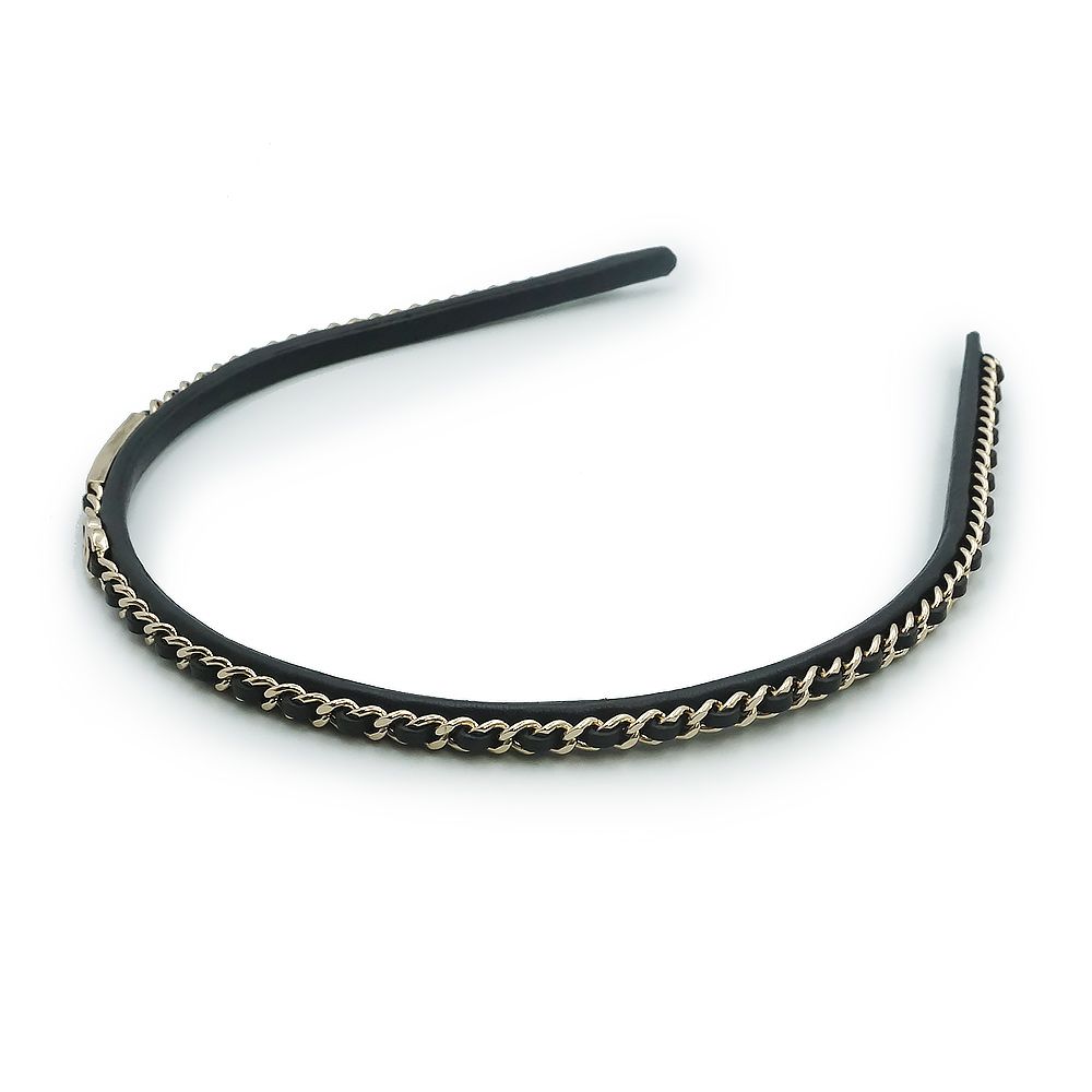 シャネル チェーン ココマーク ロゴプレート カチューシャ ヘア