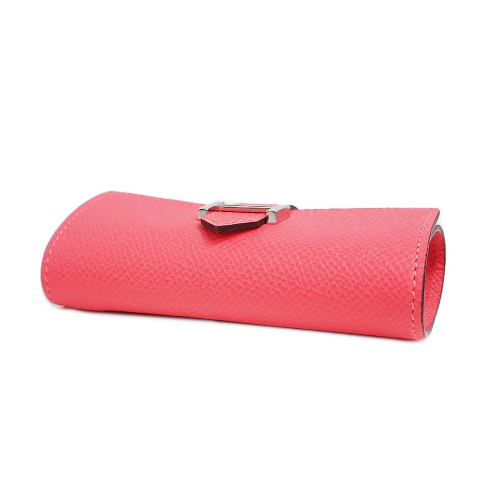 エルメス ベアン 4連 キーケース ヴォーエプソン レザー ローズアザレ