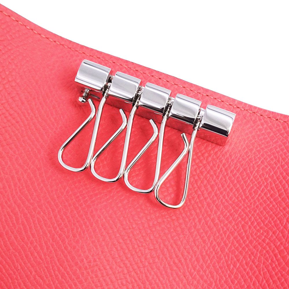 エルメス ベアン 4連 キーケース ヴォーエプソン レザー ローズアザレ