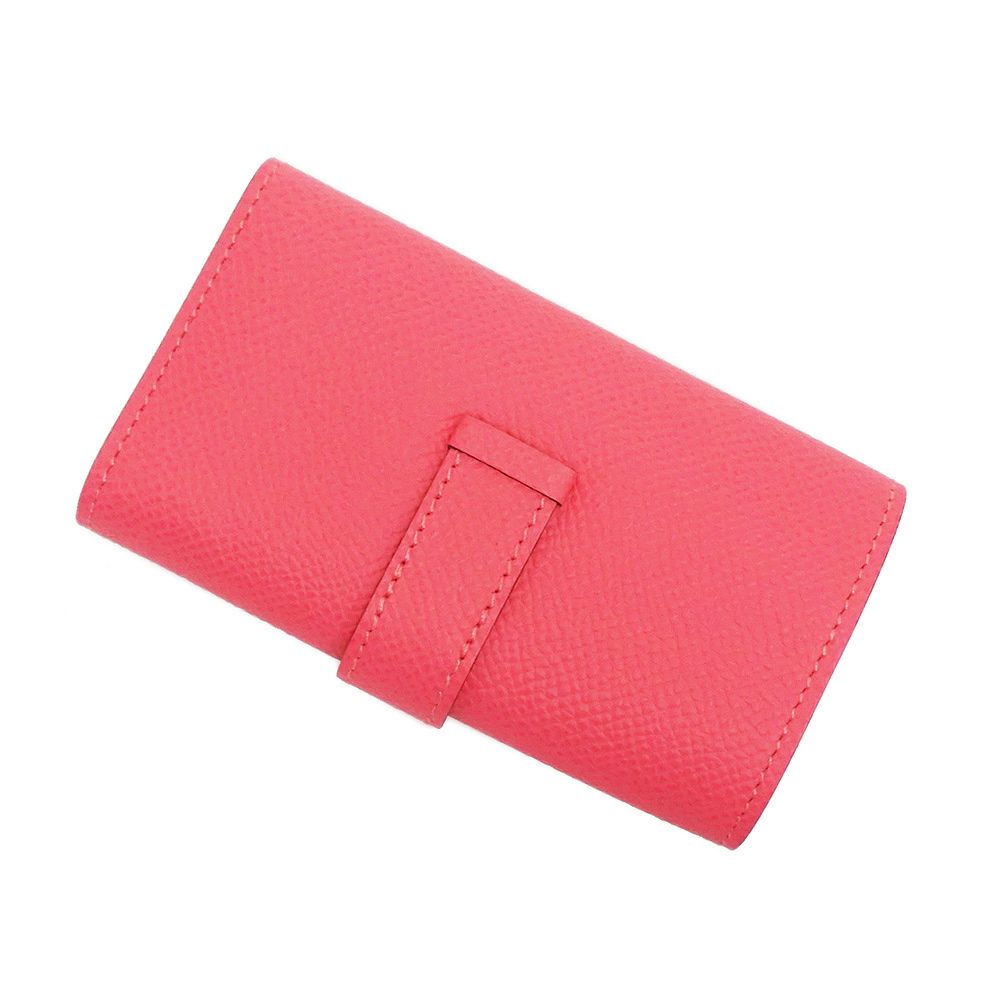 エルメス ベアン 4連 キーケース ヴォーエプソン レザー ローズアザレ