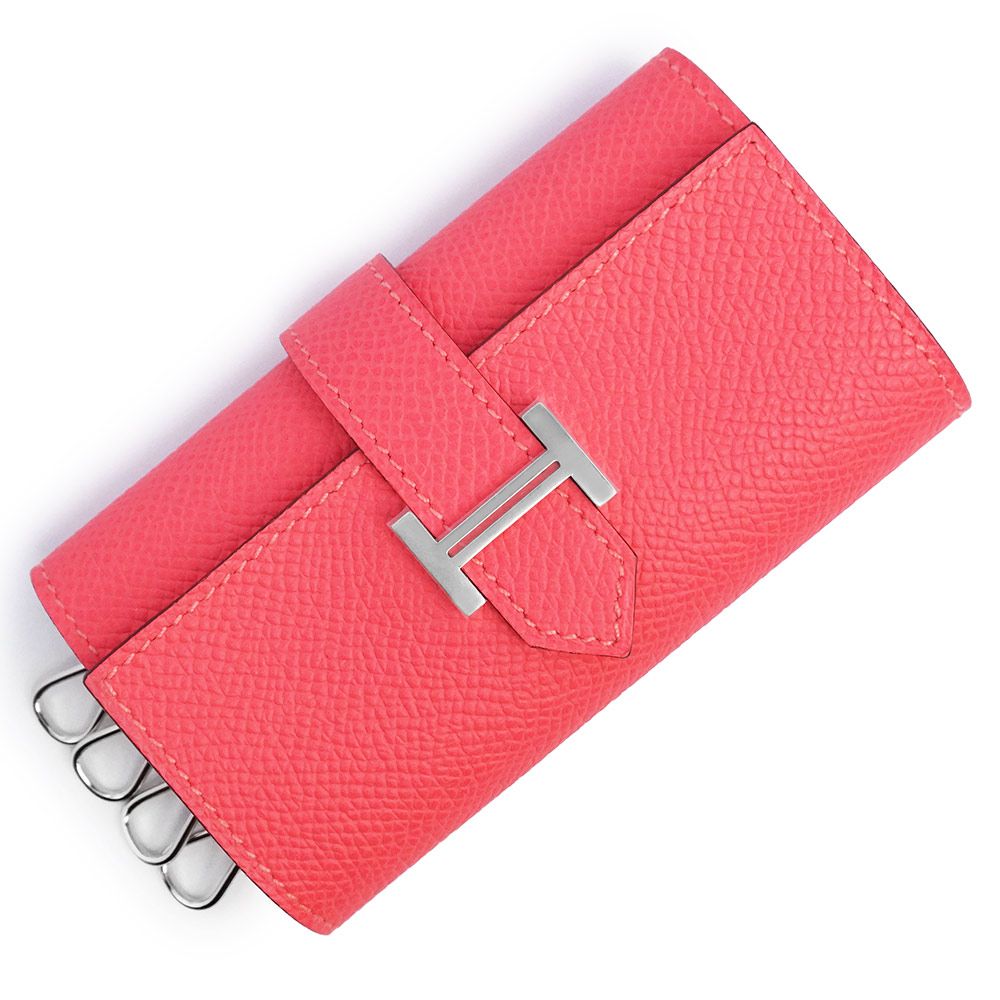 ビンテージ　美品！　エルメス　べアン　キーケース　4連　ピンク系 エルメス ベアン 4連 キーケース ヴォーエプソン レザー ローズアザレ