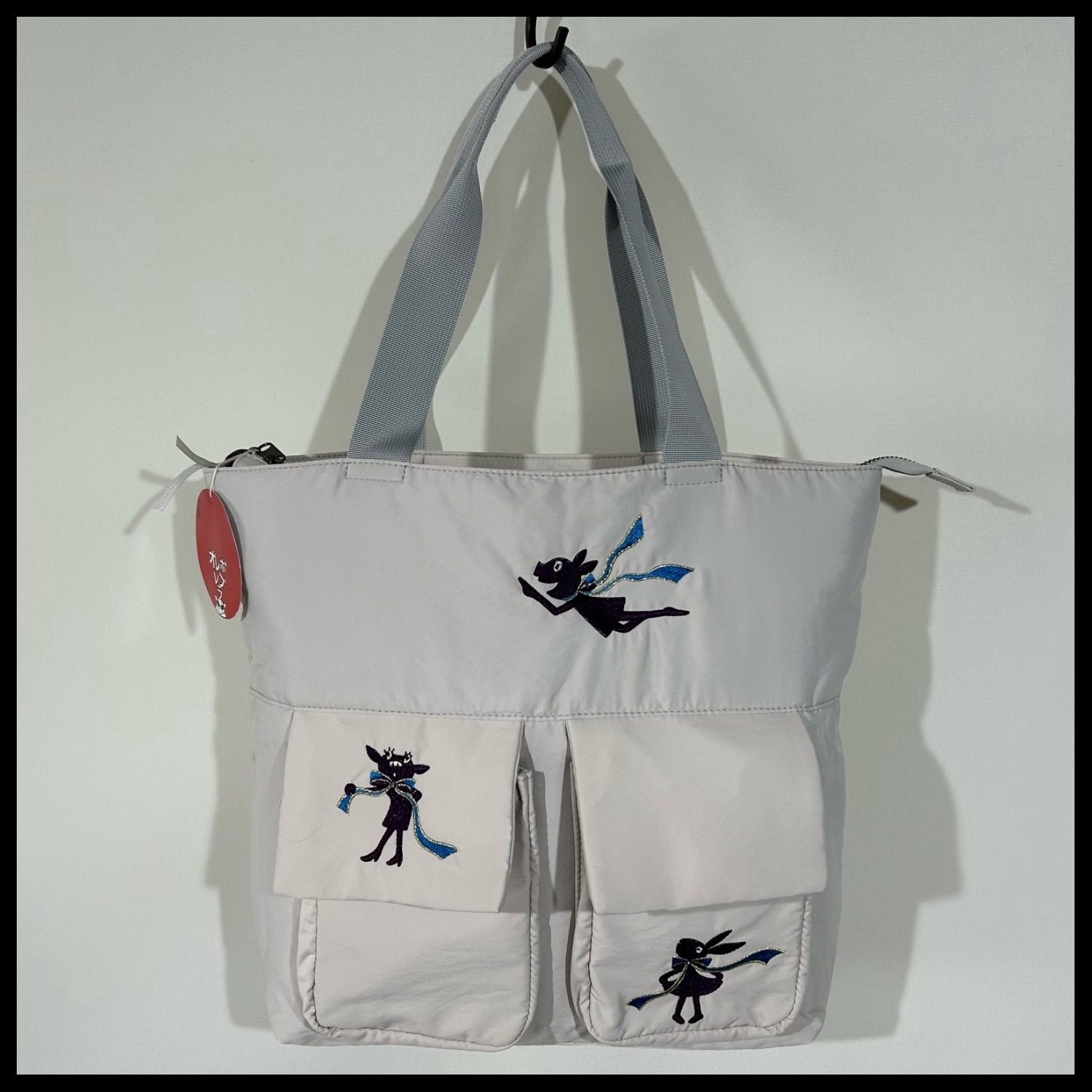 74.ぶーちゃん様 アルベロベロ 動物刺繍トートバッグ ダークグレー 74.ぶーちゃん様 アルベロベロ 動物刺繍トートバッグ ダークグレー 未