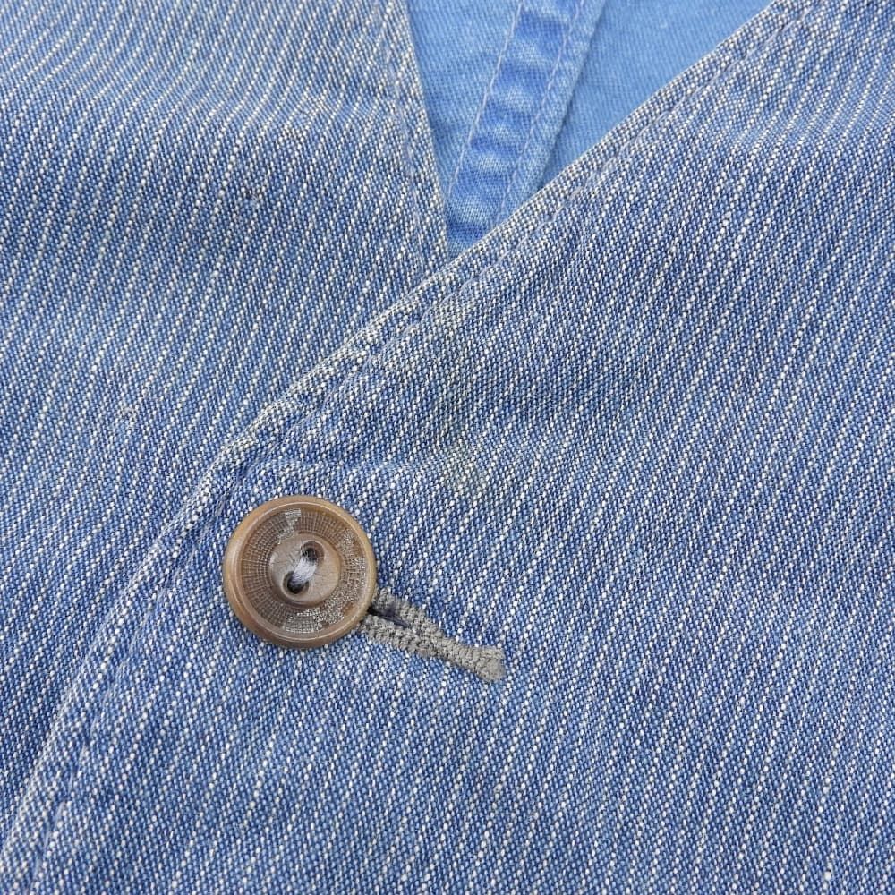 RRL ダブルアールエル ストライプ インディゴ ベスト メンズ ブルー