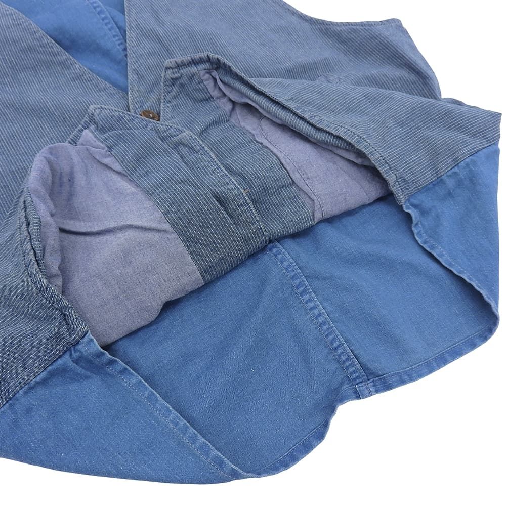 RRL ダブルアールエル ストライプ インディゴ ベスト メンズ ブルー