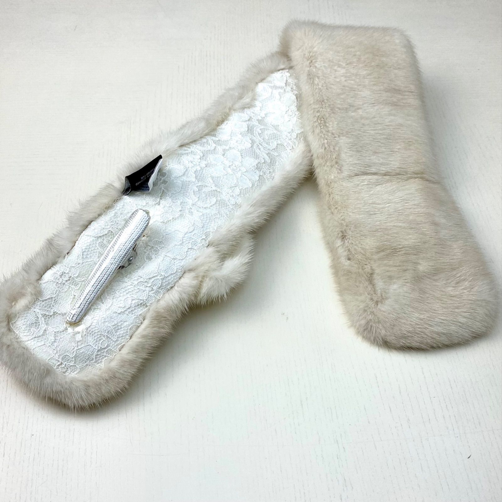 特売‼︎*SAGA MINK* ミンク リボンマフラー 日本製 新品92 - メルカリ