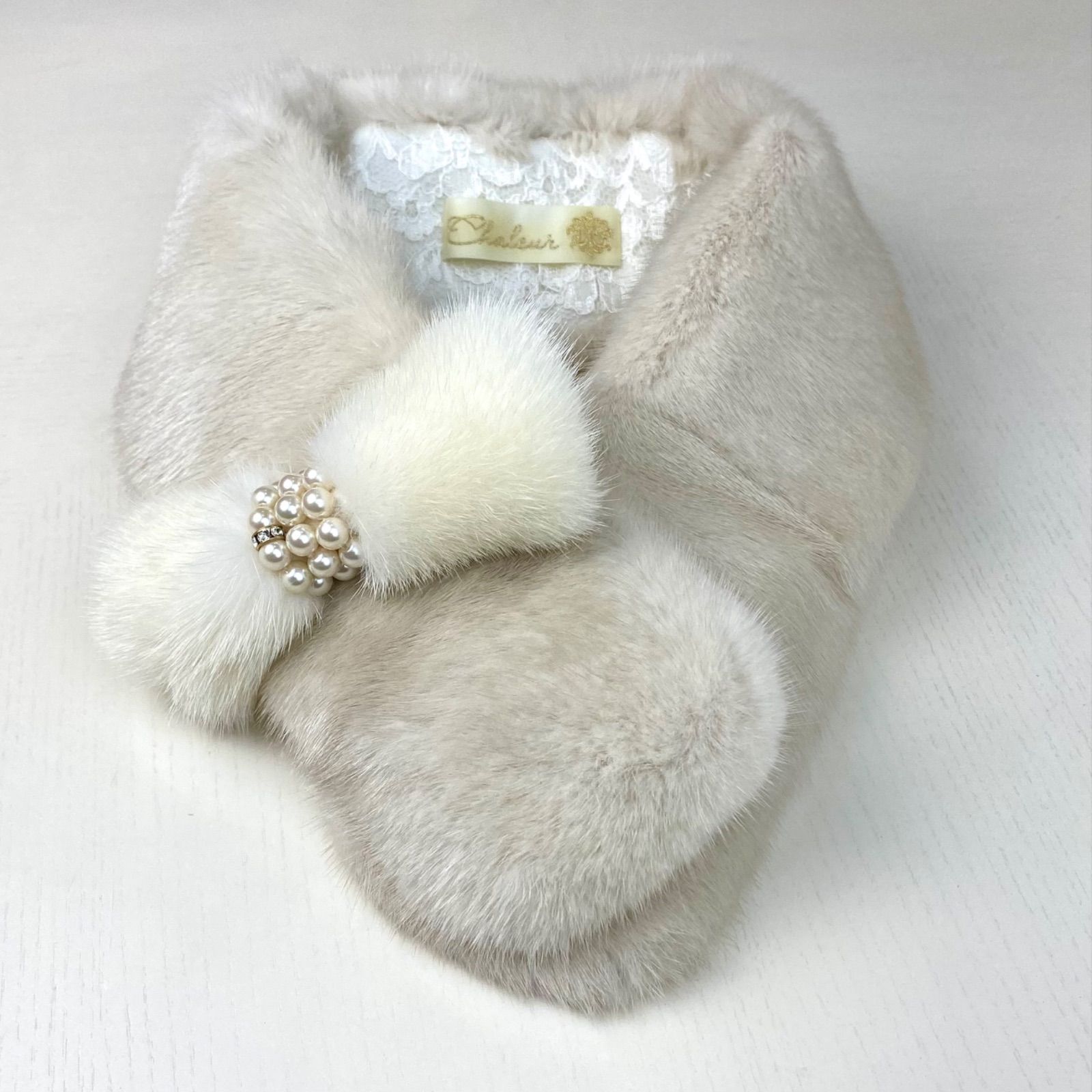 特売‼︎*SAGA MINK* ミンク リボンマフラー 日本製 新品92 - メルカリ