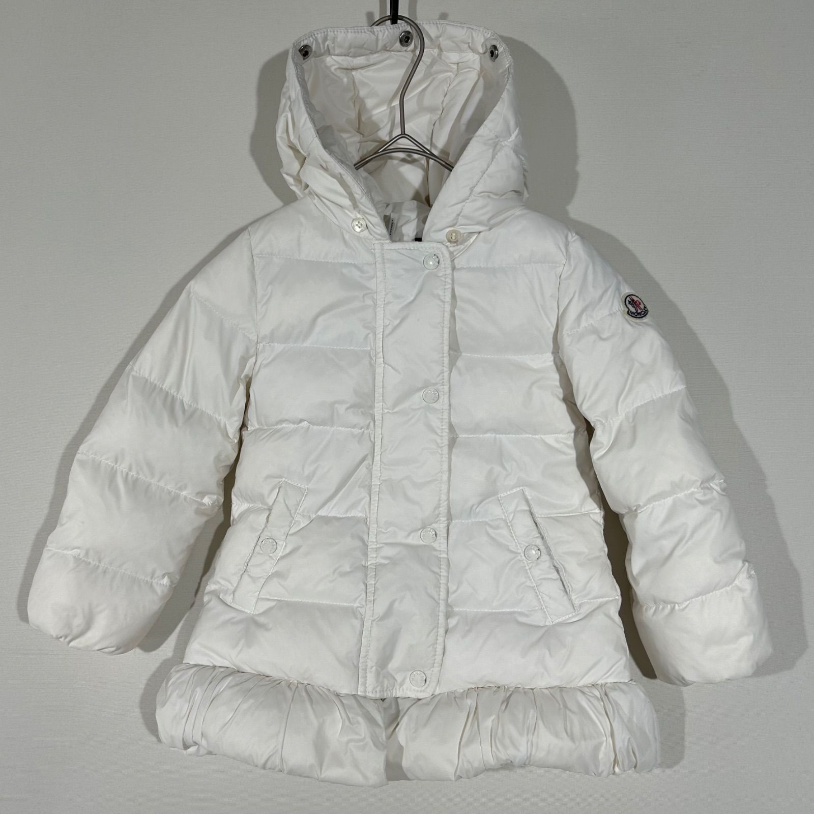 Moncler ファー付きホワイトダウンジャケット モンクレール MONCLER ホワイト 白 キッズ ダウンコート ダウン