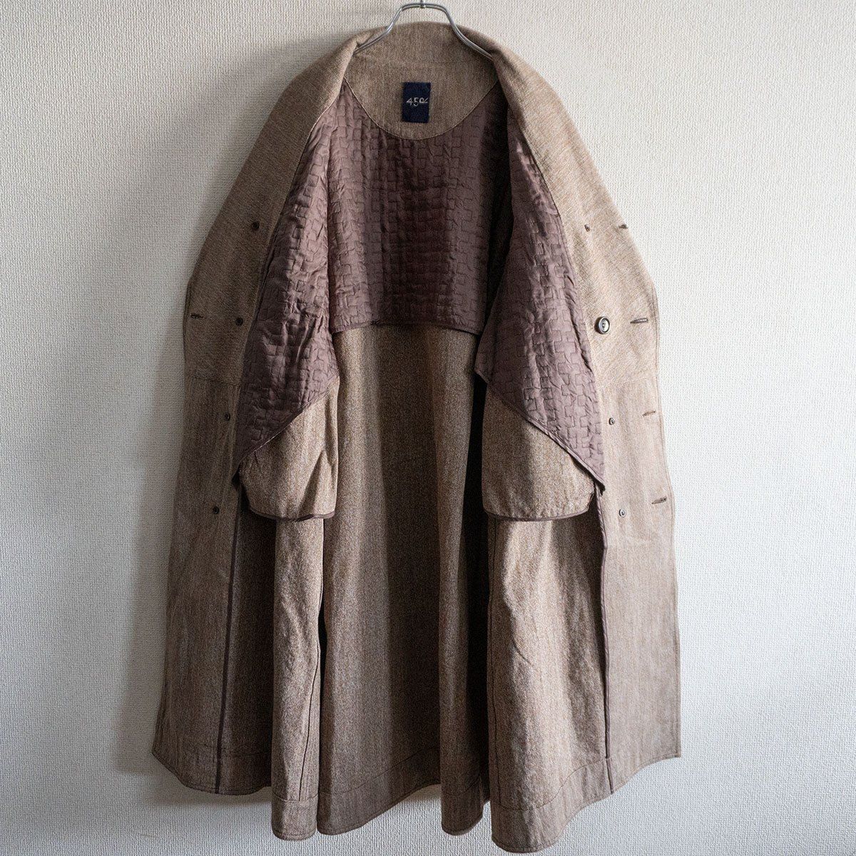 美品】45R【カルゼコットン ツイード コート】0 ブラウン 45rpm