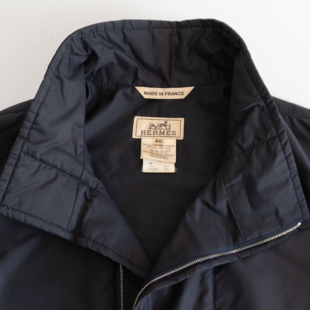 美品】 HERMES 【ナイロン プルオーバー ジャケット】50 ネイビー