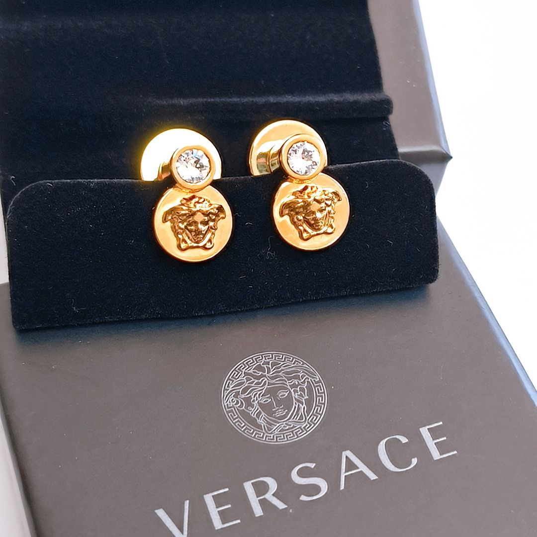 ♥ VERSACE クリスタル メドゥーサ ピアス ヴェルサーチェ メタル