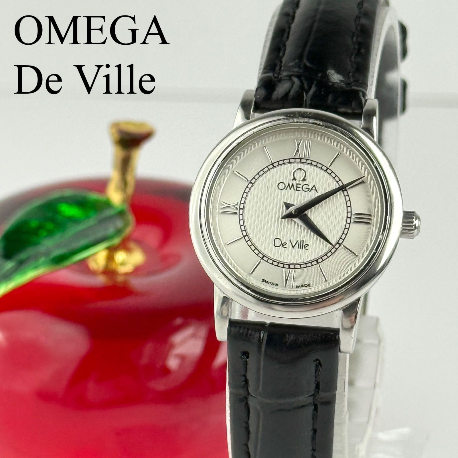 オメガ デビル プレステージ 新品ベルト 新品電池 レディース 腕時計