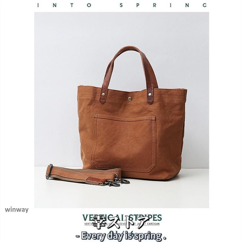 本革 帆布 2way トートバック ショルダー 肩掛け マザーズバッグ ヌメ