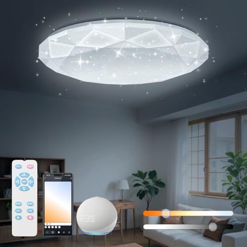 POOPEE スマートLEDシーリングライト Alexa対応 6~8畳 リモコン付き