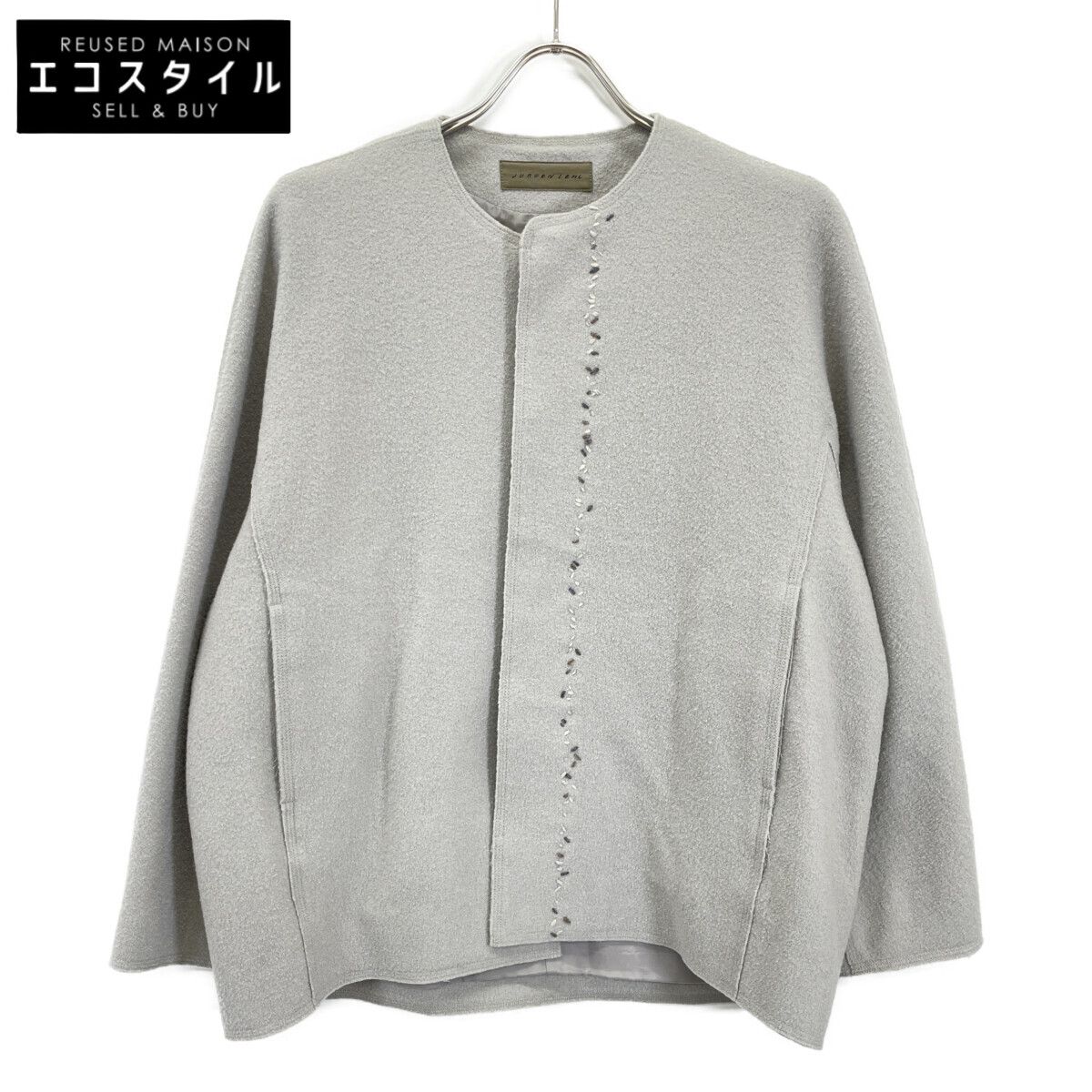 【美品】ヨーガンレール　ジャケット　グレー　変形 JURGEN LEHL ヨーガンレール ｸﾞﾚｰ ｳｰﾙ 変形襟 ｼﾞｬｹｯﾄ - メルカリ