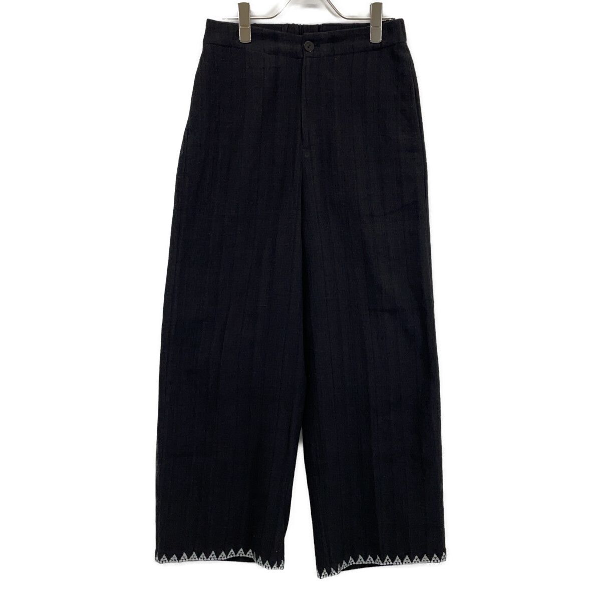 JURGEN LEHL ヨーガンレール 【NEERU KUMAR】 ﾌﾞﾗｳﾝ ｺｯﾄﾝ 裾刺繍ﾊﾟﾝﾂ M