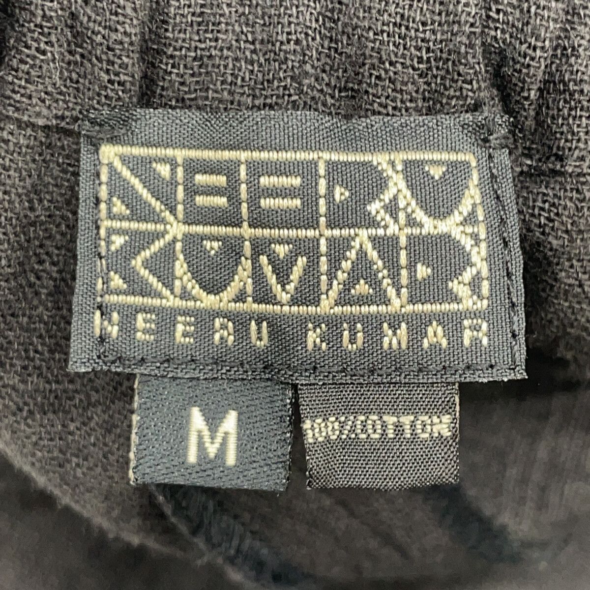 JURGEN LEHL ヨーガンレール 【NEERU KUMAR】 ﾌﾞﾗｳﾝ ｺｯﾄﾝ 裾刺繍ﾊﾟﾝﾂ M