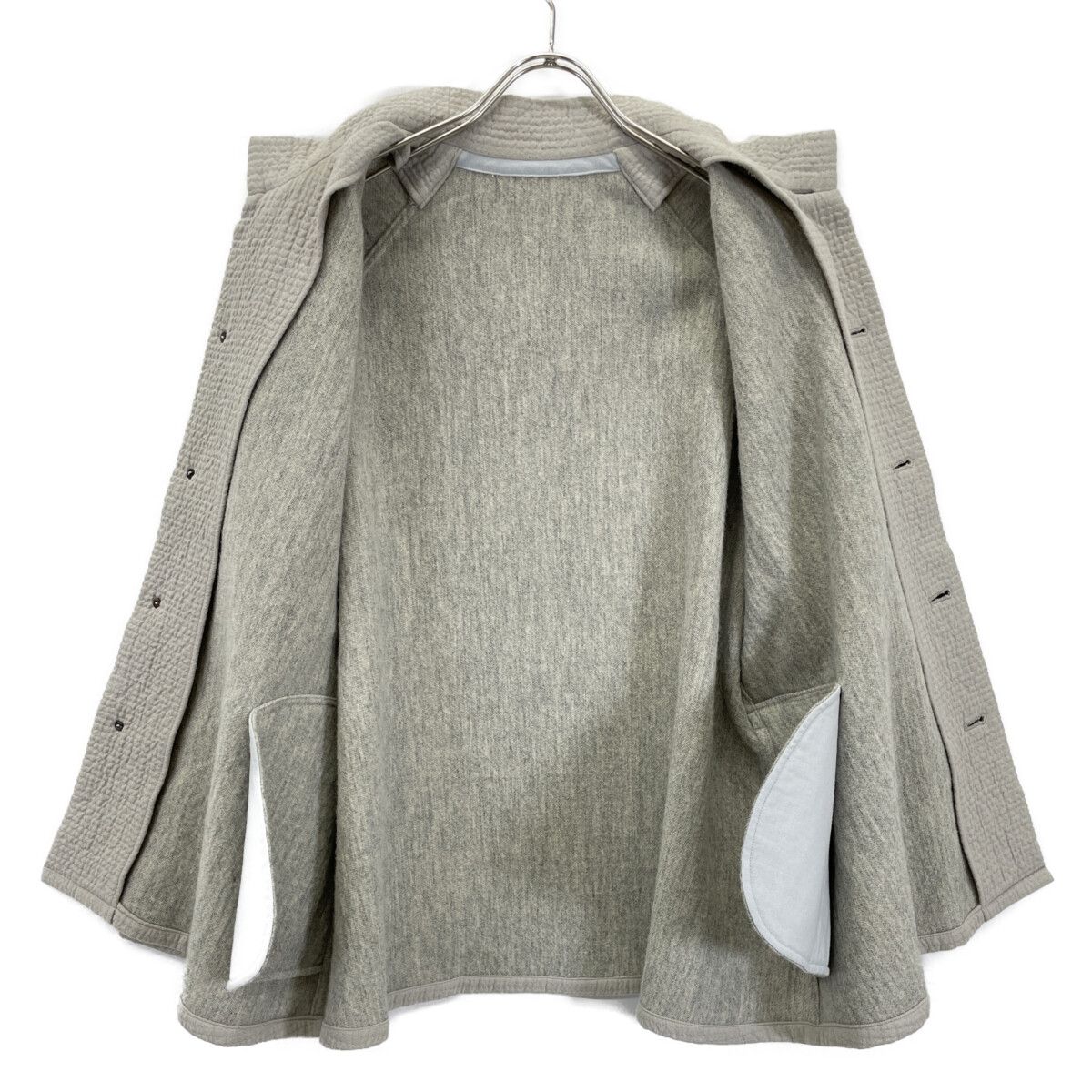 JURGEN LEHL ヨーガンレール ｸﾞﾚｰ ｳｰﾙ×ｺｯﾄﾝ ｽﾀﾝﾄﾞｶﾗｰ ｼﾞｬｹｯﾄ - メルカリ