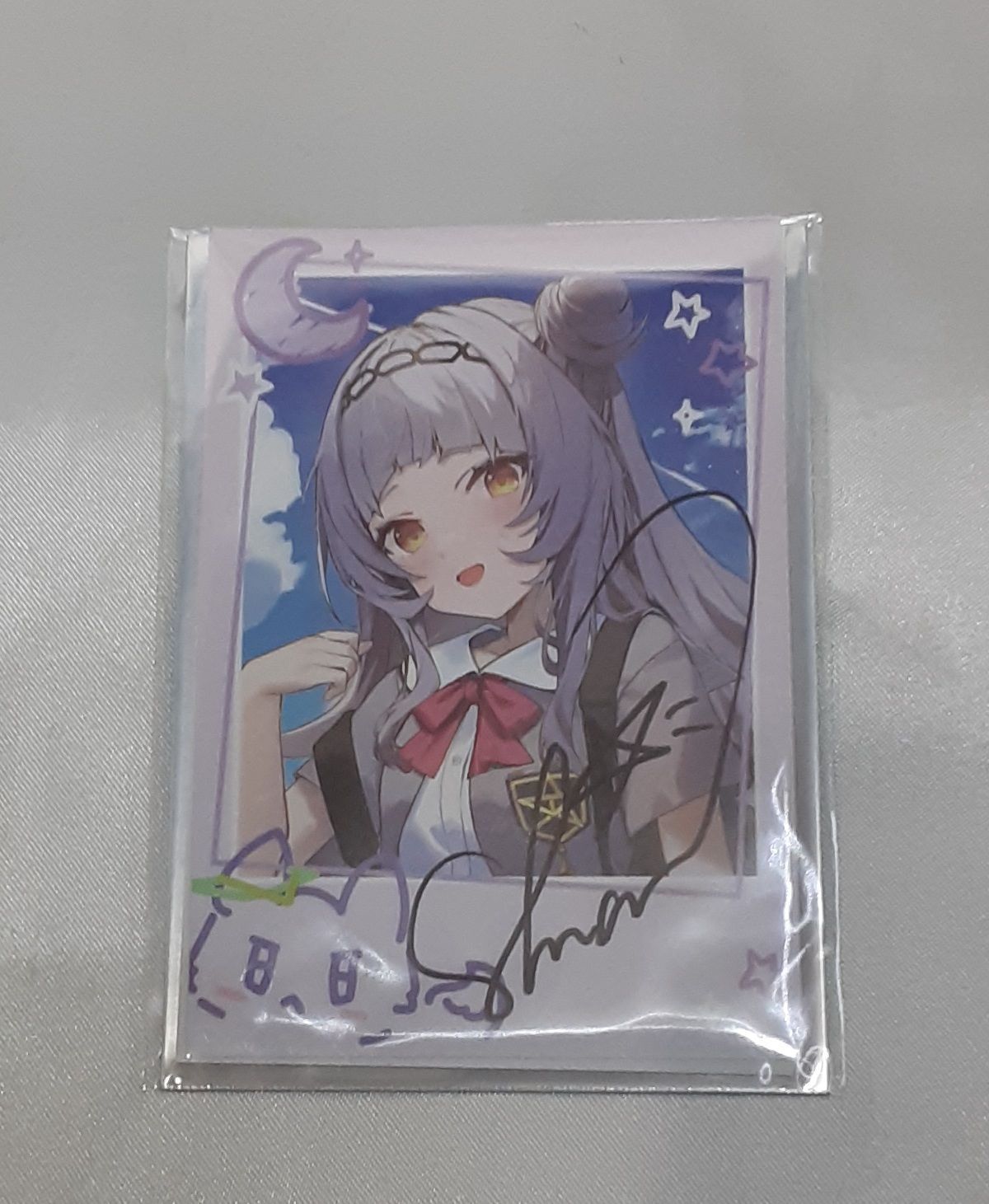 紫咲シオン 直筆サイン入り 雨傘ゆん描き下ろしチェキ風ブロマイド