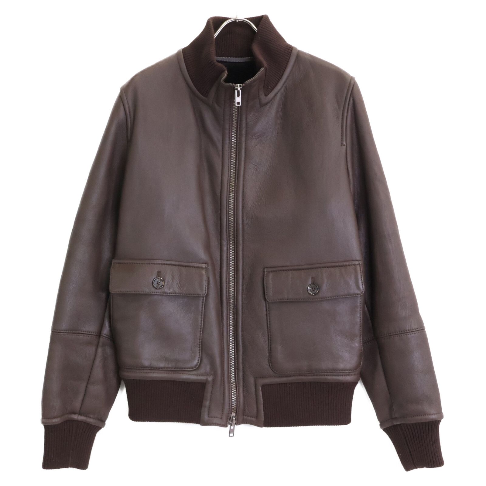 メンズ BARNEYS NEWYORK バーニーズニューヨーク ﾌﾞﾗｳﾝ 羊革 ﾑｰﾄﾝｼﾞｬｹｯﾄ 48