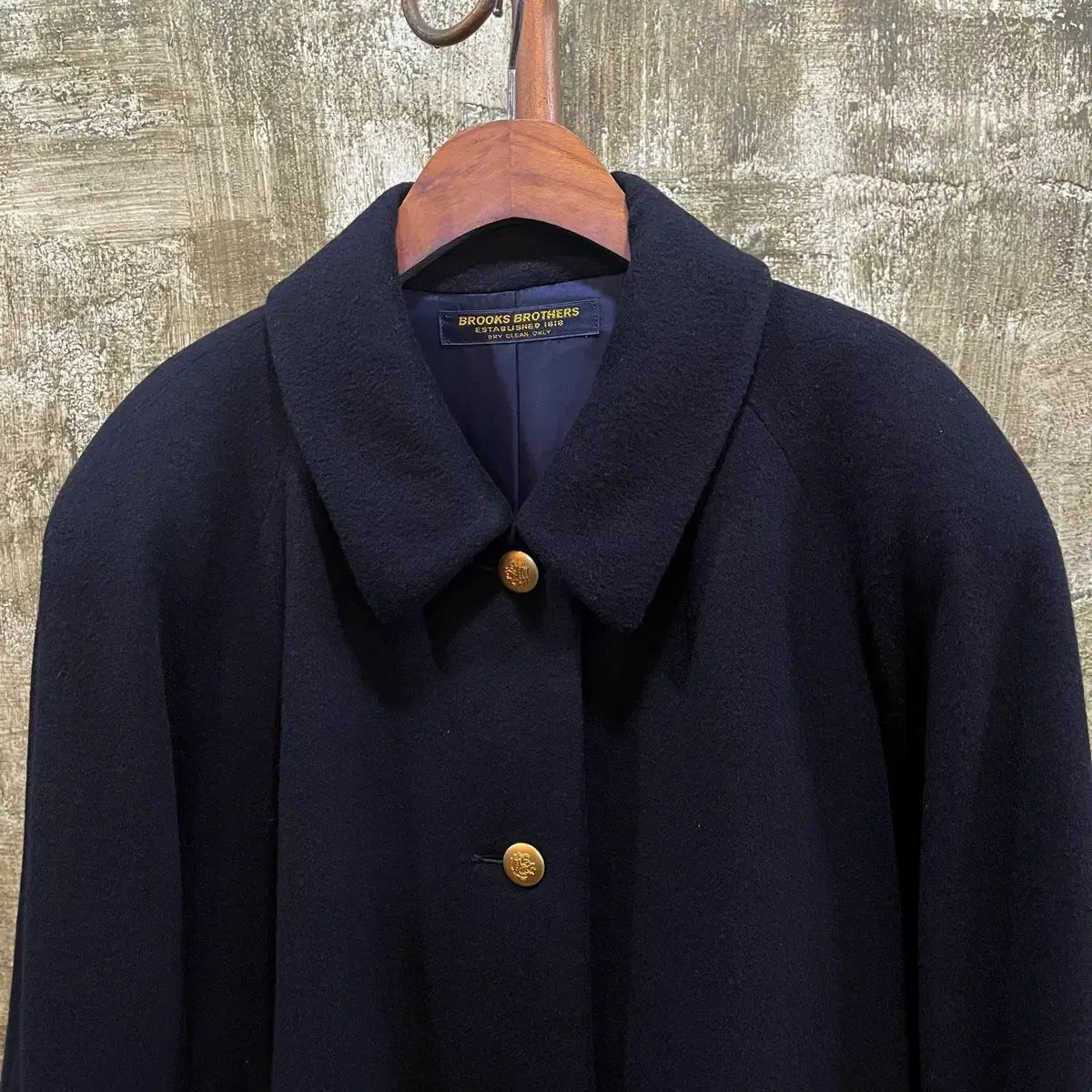 ブルックス ブラザーズ ネイビー ゴールド LINE ボタン ウール コート