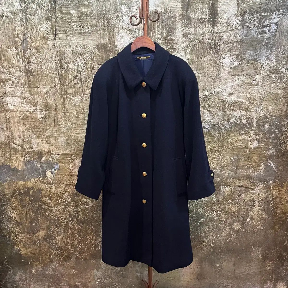 ブルックス ブラザーズ ネイビー ゴールド LINE ボタン ウール コート