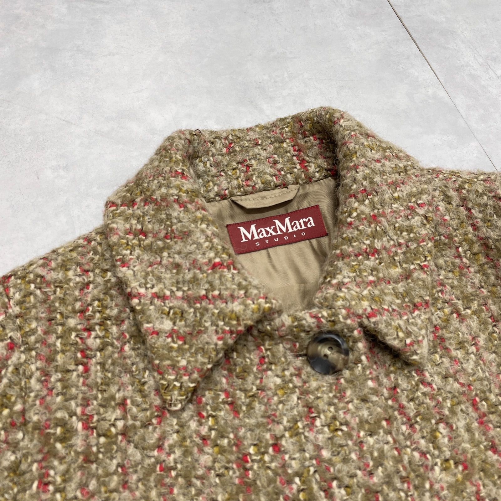 MaxMara STUDIO マックスマーラ ステュディオ コート ツイード ベルト