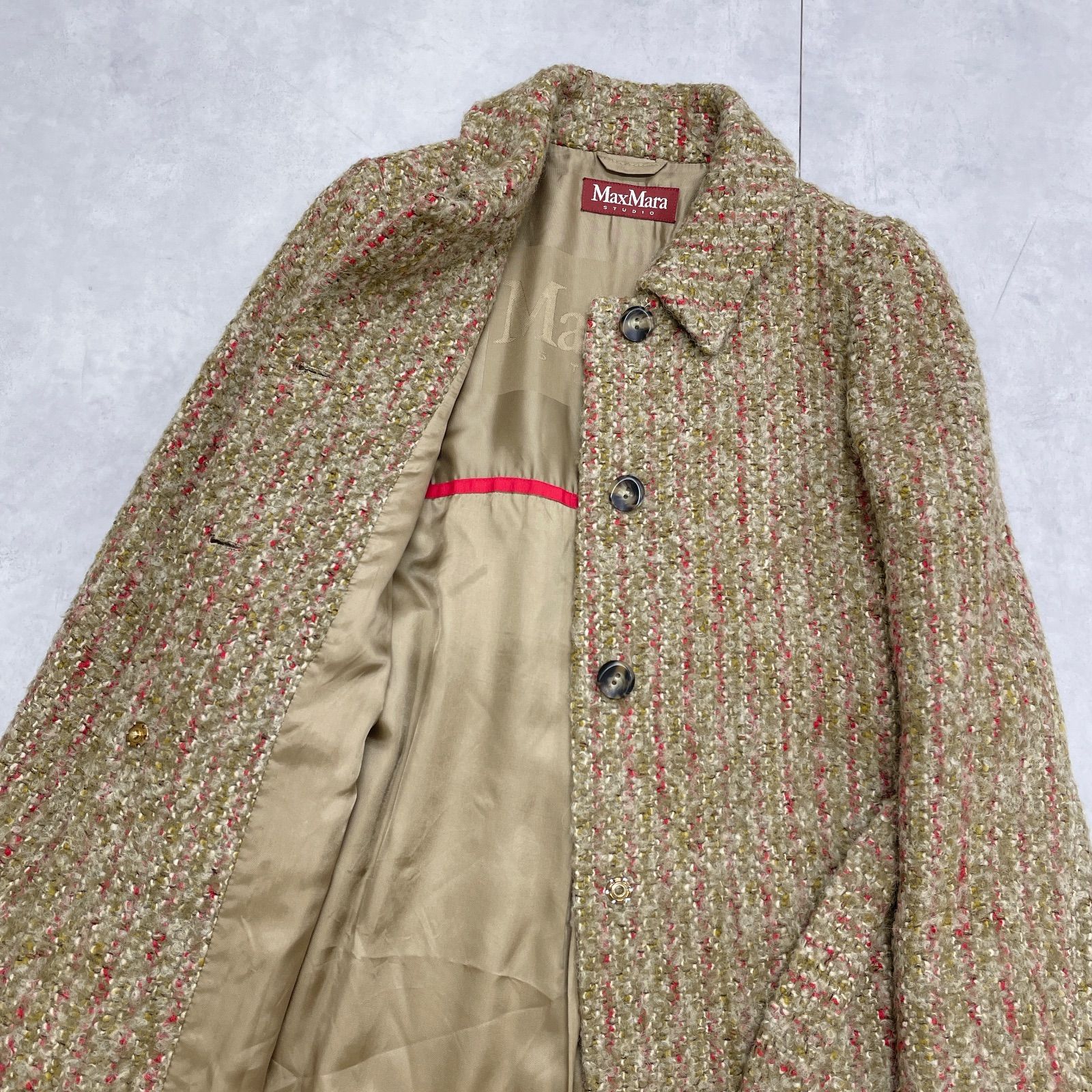 MaxMara STUDIO マックスマーラ ステュディオ コート ツイード ベルト