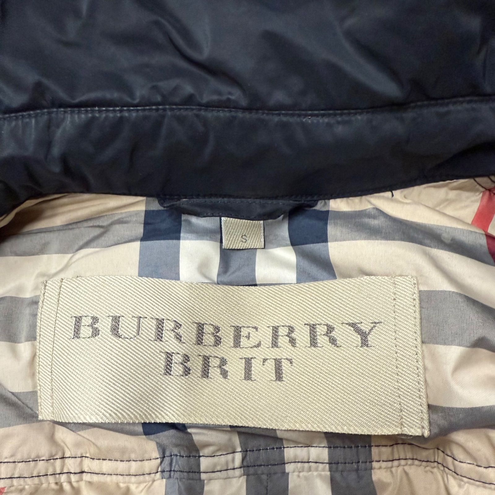 BURBERRY BRIT バーバリー レディース ダウンコート 黒リアルファー