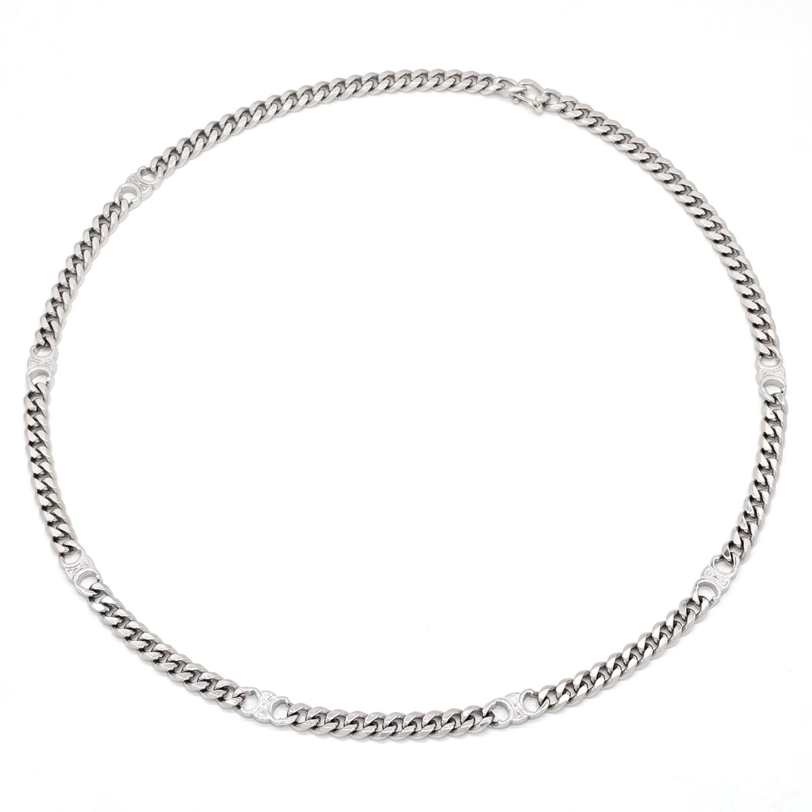 CELINE セリーヌ トリオンフ スモール グルメット ネックレス ロジウム