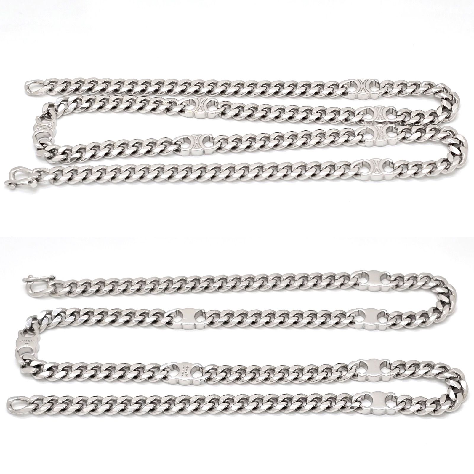 CELINE セリーヌ トリオンフ スモール グルメット ネックレス ロジウム