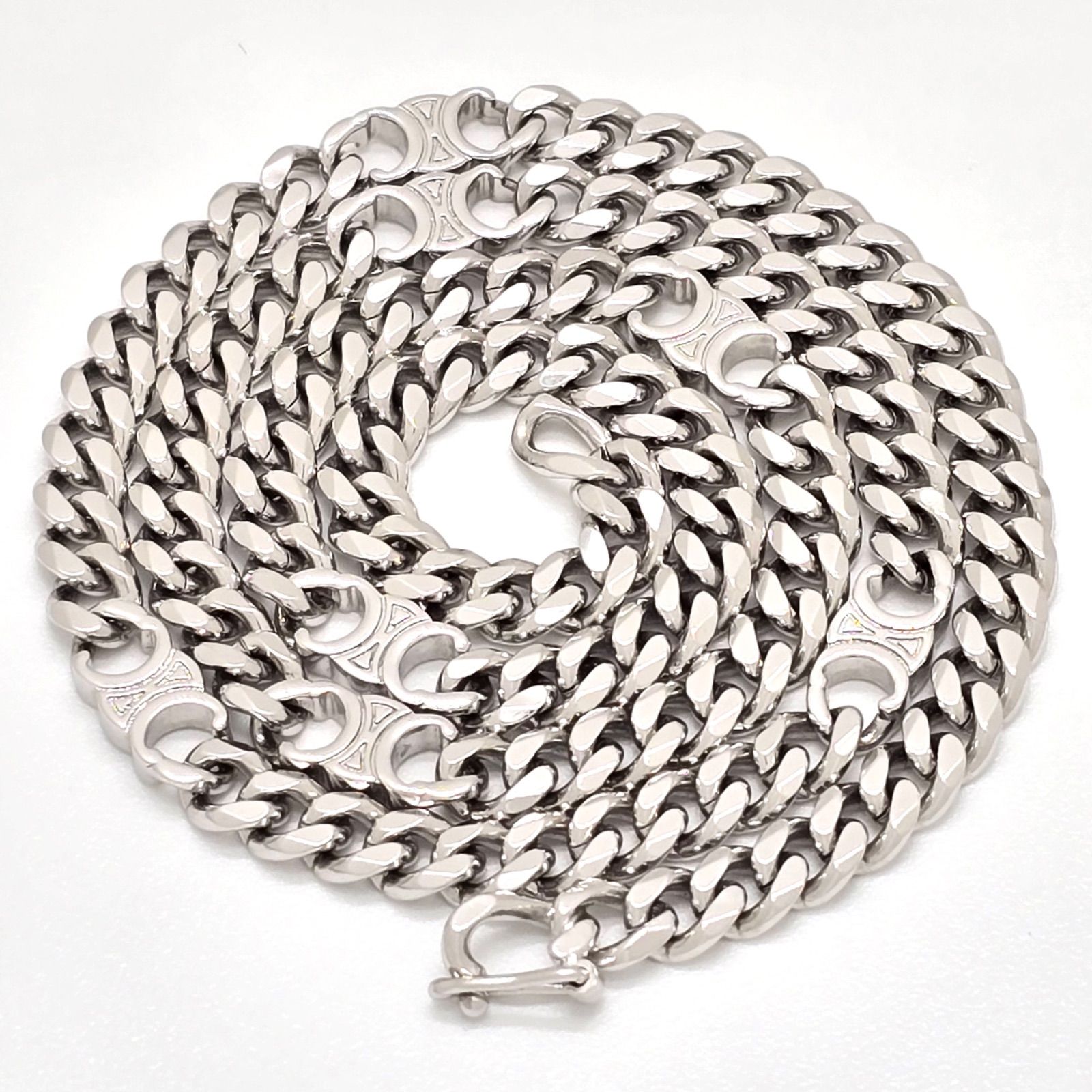 CELINE セリーヌ トリオンフ スモール グルメット ネックレス ロジウム