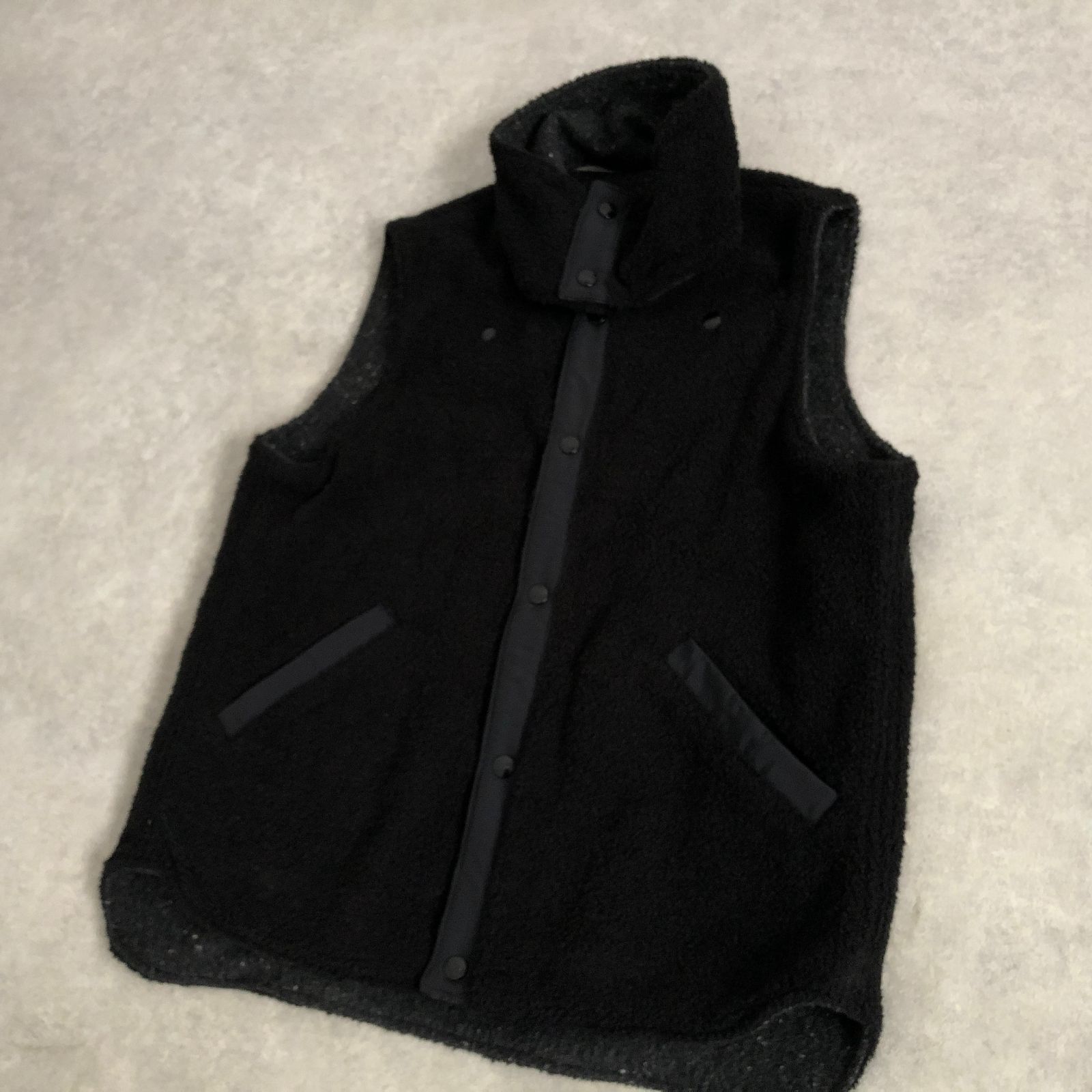 SASSAFRAS リバーシブル CRAZY GARDENER VEST Blanket ブラック ウール