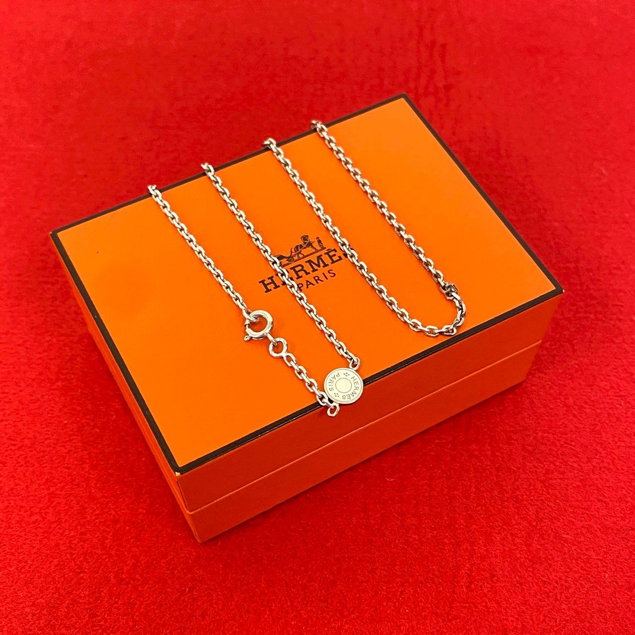 極 美品 希少品 箱付 HERMES エルメス セリエ チェーン ロゴ モチーフ