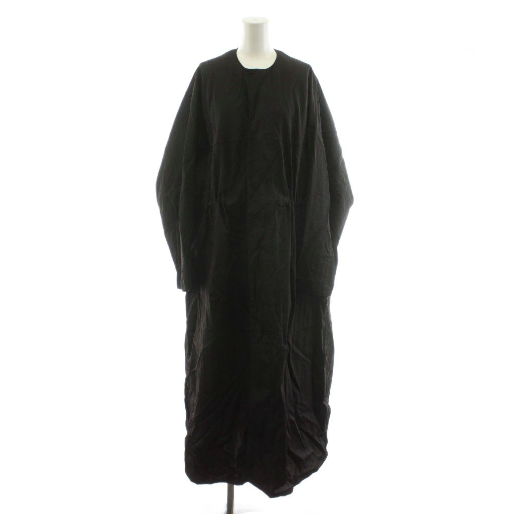 ジュンミカミ JUN MIKAMI コート ロング丈 ノーカラー ナイロン